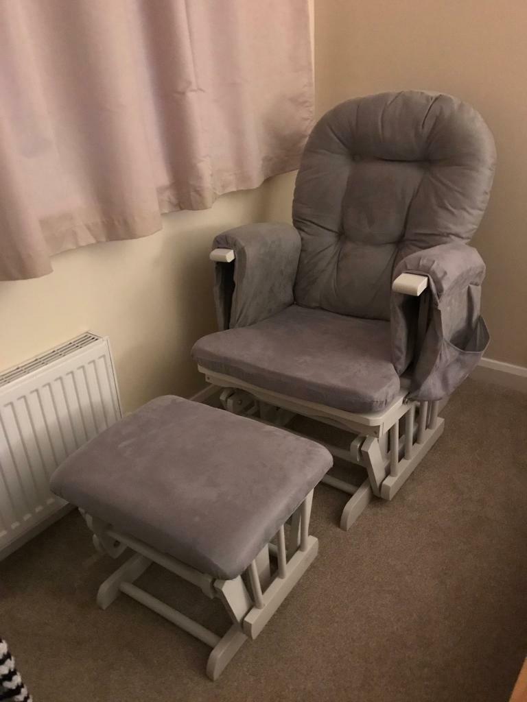 kub haywood reclining glider nursing chair and footstool